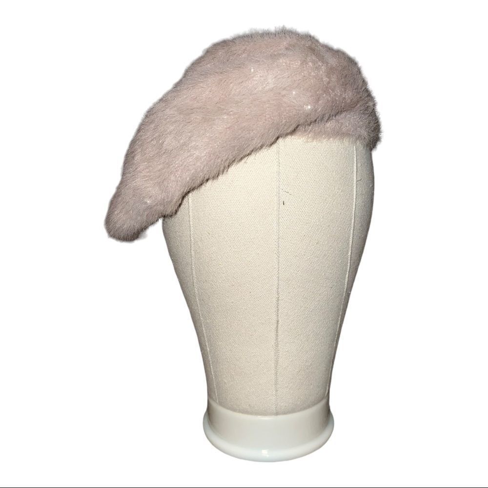 Sole Society Beige Faux Fur & Imitation Pearl Beret Hat NWOT